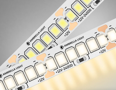 Светодиодная лента 12В 2835 240Led 17Вт/м 3000K IP20 5м, AMBRELLA LIGHT, GS1401