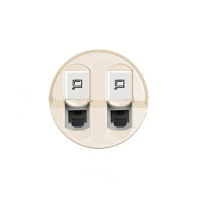 66236 - Лицевая панель - Программа Celiane - розетки RJ 45 Кат. № 2х0 673 44/45 - слоновая кость, Legrand