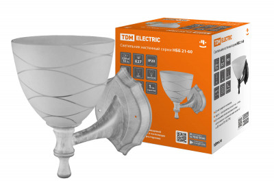 Светильник НББ 21-60-1411 УХЛ4 (белый под серебро, плафон конус "линии") TDM Electric, SQ0370-0206