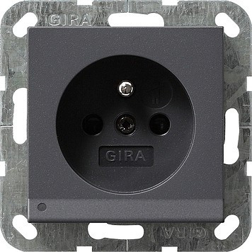 117228 Gira Розетка с зазем штыр защ от дет LED подс