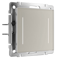 Werkel W4522014/ Сенсорный выключатель двухклавишный с подсветкой (дымчатый), a069763