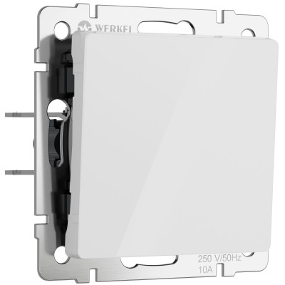 Werkel W1112041/ Выключатель одноклавишный проходной (белый акрил), a064000