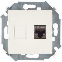 Simon Розетка компьютерная RJ45 кат.6A (АМР, FTP), слоновая кость, 1591563-031