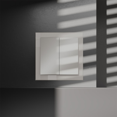 Перекрестный переключатель встраиваемый VOLTUM S70 двухклавишный 10А, (кашемир), VLS020503