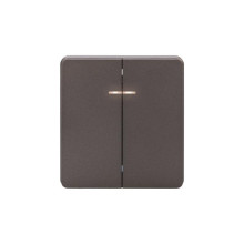 Выключатель ROUND 2 кл с подсветкой 10А с/у титан KRANZ, KR-78-0714-2