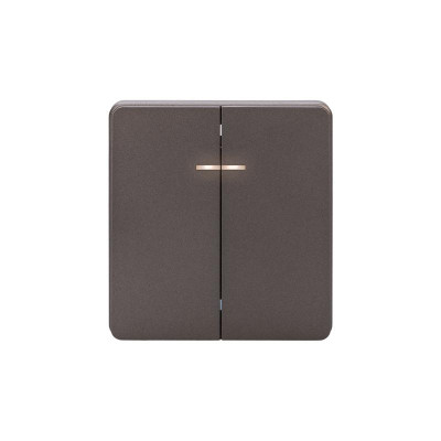 Выключатель ROUND 2 кл с подсветкой 10А с/у титан KRANZ, KR-78-0714-2