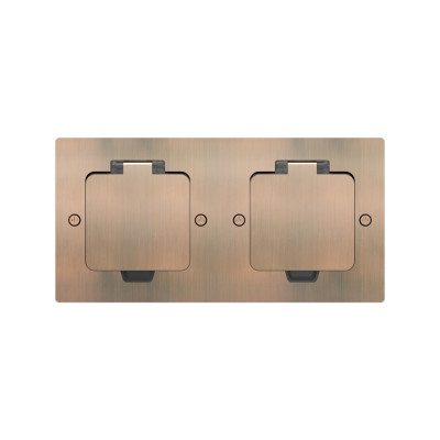 Лючок 4 мод. (2 мод. 45х45 мм.), красная медь, IP44, Donel, DFB22MRRC