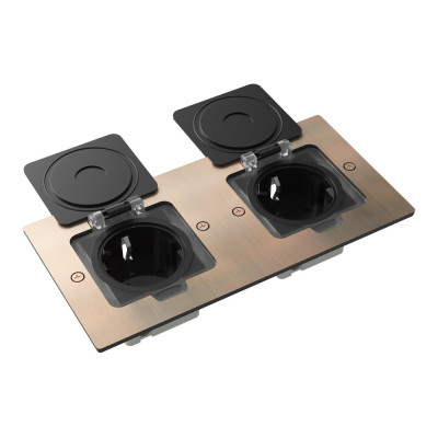 Лючок 4 мод. (2 мод. 45х45 мм.), красная медь, IP44, Donel, DFB22MRRC