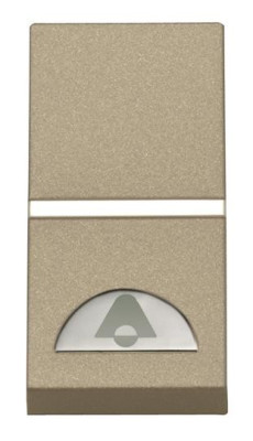 N2104 CV - Механизм 1-клавишной кнопки с клавишей и символом ЗВОНОК, 1-модульный, серия Zenit, цвет шампань - 2CLA210400N1901