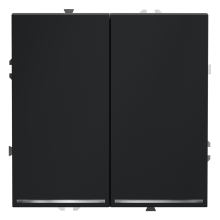 Выключатель встраиваемый VOLTUM S70 двухклавишный с подсветкой 10А, (графит), VLS020207