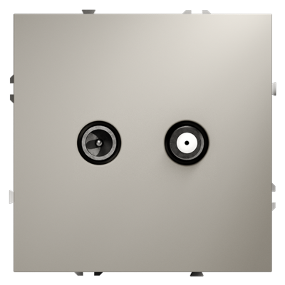 Розетка телевизионнная встраиваемая VOLTUM S70 оконечная TV+SAT, (кашемир), VLS060403