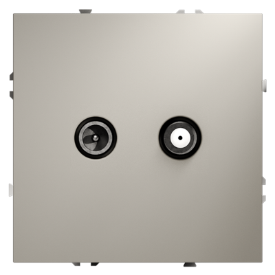Розетка телевизионнная встраиваемая VOLTUM S70 оконечная TV+SAT, (кашемир), VLS060403