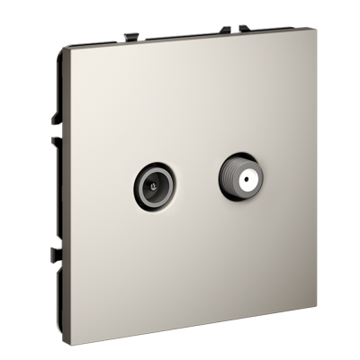 Розетка телевизионнная встраиваемая VOLTUM S70 оконечная TV+SAT, (кашемир), VLS060403