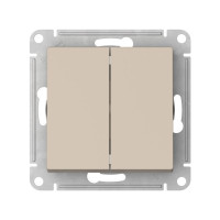 ATN001251S - ATLASDESIGN 2-клавишный ВЫКЛЮЧАТЕЛЬ, сх.5, 10АХ, мех., быстрозажим. клем., ПЕСОЧНЫЙ, Systeme Electric