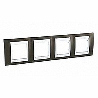 UnicaCh Рамка 4-ная горизонт., какао/бел.