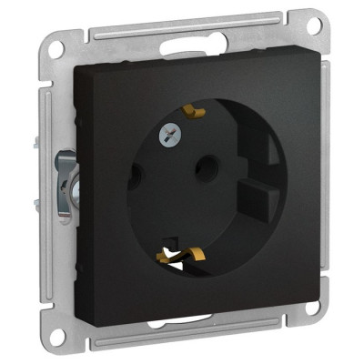 IRIDIUM Розетка с заземляющим контактом, 250 В, 16 А, винтовой зажим. Цвет черный, M0105