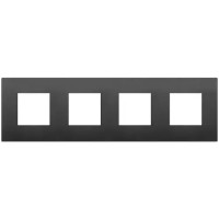 Vimar Накладка CLASSIC на 8 модулей (2+2+2+2) расстояние между центрами 71мм черная, 19669.71