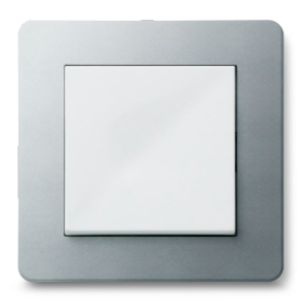 Выключатель 1-клавишный, рамка - алюминий, клавиша - белый глянцевый, серия G-Flex, JASMART Electric