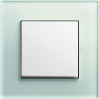 Gira Выключатель 1-клавишный, глянцевый белый - салатовое стекло,серия Esprit