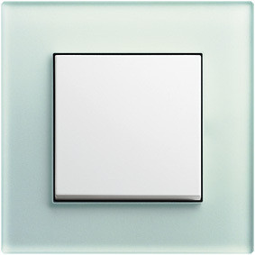Gira Выключатель 1-клавишный, глянцевый белый - салатовое стекло,серия Esprit