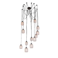 Evoluce SL193.303.12 Светильник подвесной Черный/Латунь,Прозрачный E27 12*60W