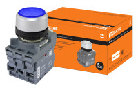 Кнопка с фиксацией MP2-21L(LED) в сборе d22мм/220В 1з+1р синяя TDM Electric, SQ0747-0024 Кнопка с фиксацией MP2-21L(LED) в сборе d22мм/220В 1з+1р синяя TDM Electric, SQ0747-0024