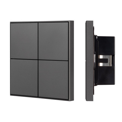 INTELLIGENT ARLIGHT Кнопочная панель KNX-304-23-IN Black (BUS, Frame) (IARL, IP20 Металл, 2 года), 039667