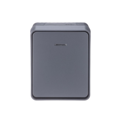 ATN544013 - ATLASDESIGN PROFI IP54 О/У 1-клавишный ВЫКЛЮЧАТЕЛЬ с подсветкой, сх.1а, 10АХ, АНТРАЦИТ, Systeme Electric