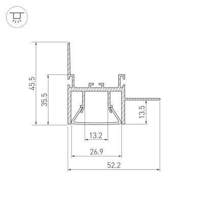 Профиль FOLED-WALL-2000 (Arlight, Алюминий), 023865