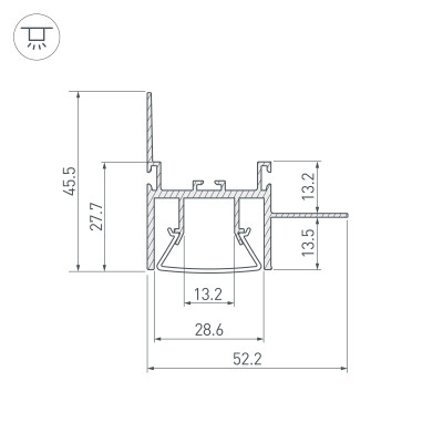Профиль FOLED-WALL-2000 (Arlight, Алюминий), 023865