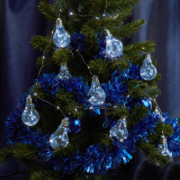 Гирлянда "лампочки", 100 LED, 3м, 5000K, 10 подвесов, батарейки 3*AA, IP20, CL580, Feron 32369