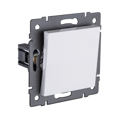 Выключатель 1-клавишный проходной 10А/250В, белый Kollinger REA-S-003WH для Aspekt, Eleganz, Reflex