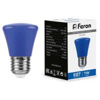 Лампа светодиодная,  (1W) 230V E27 синий C45, LB-372, Feron 25913