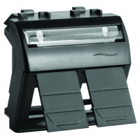 ДКС Адаптер для двух информационных разъемов Keystone, черный, 2мод., 77614N