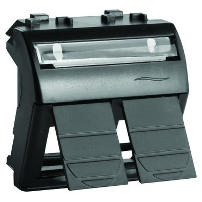 ДКС Адаптер для двух информационных разъемов Keystone, черный, 2мод., 77614N