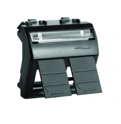 ДКС Адаптер для двух информационных разъемов Keystone, черный, 2мод., 77614N