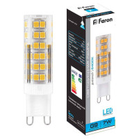 Лампа светодиодная, (7W) 230V G9 6400K JCD9, LB-433, Feron 25768
