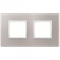 Vimar Накладка Eikon Evo на 4 модуля (2+2) расстояние между центрами 71мм, серый жемчуг, 21643.73