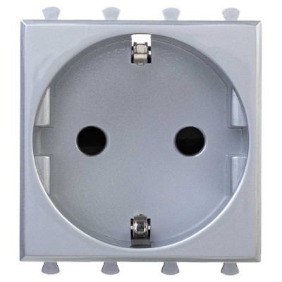 4404002 - ДКС Розетка модульная, 2P+E, с з/ш, "Avanti", "Закаленная сталь", 2 модуля