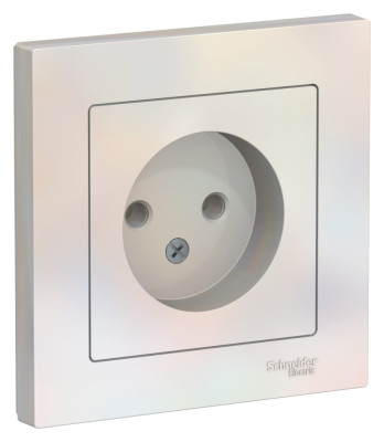 ATN000440 - ATLASDESIGN РОЗЕТКА без заземления без шторок, 16А, в сборе, ЖЕМЧУГ, Systeme Electric