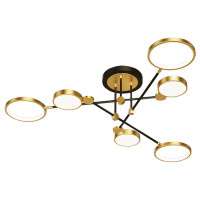 LUSSOLE GILBERT Люстра потолочная, цвет основания - матовое золото, плафон - акрил (цвет - белый), 6x10W LED, LSP-8433