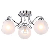 LUSSOLE Iliamna Люстра потолочная, цвет основания - хром, плафон - стекло (цвет - белый), 3x40W E14, LSP-8139