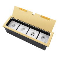 Люк напольный на 4 модуля (горизонт.), металлический, h=100мм, с рамкой, крышка без углубления, TIMIUX, золото, EU4GH100R GD Люк напольный на 4 модуля (горизонт.), металлический, h=100мм, с рамкой, крышка без углубления, TIMIUX, золото, EU4GH100R GD