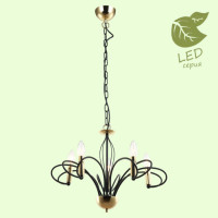 LUSSOLE POWELL Люстра подвесная, цвет основания - блестящее золото, 5x7W E14, GRLSP-8194