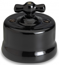 Fontini Выключатель 1-клавишный, цвет черный фарфор,  Fontini, серия Garby