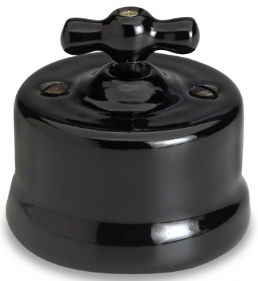 Fontini Выключатель 1-клавишный, цвет черный фарфор,  Fontini, серия Garby