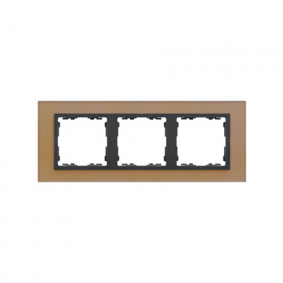 Simon S82N Рамка 3-ная, медь - графит (стекло), 82837-34