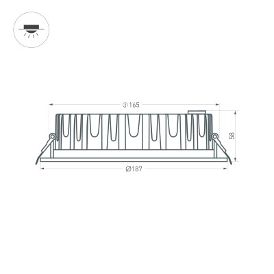 Светильник MS-MIST-BUILT-R187-21W Day4000 (WH, 110 deg, 230V) (Arlight, IP54 Металл, 5 лет), 039063