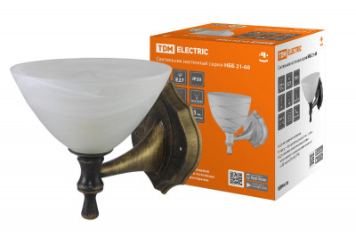 Светильник НББ 21-60-1731 УХЛ4 (черный под золото, плафон конус алебастр) TDM Electric, SQ0370-0207