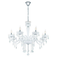 39114 Люстра CARPENTO, 8х40W (Е14), ?700, H1300, стекло/белый